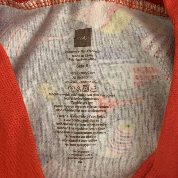 Tea Collection Girls Size 8 Dress With Red Bird Parakeet print - Picture 5 of 6